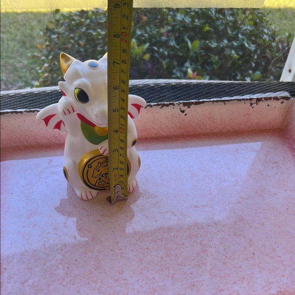 # 0894+ Adorable White Dragon Figurine with Gold & Red Details “7 inch X 4” - Picture 4 of 8